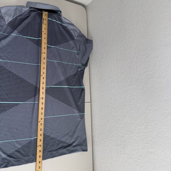 Nike Golf Polo‎ Mens Medium Tour Performance Dri Fit Blue Striped Outdoor Casual - Picture 9 of 12